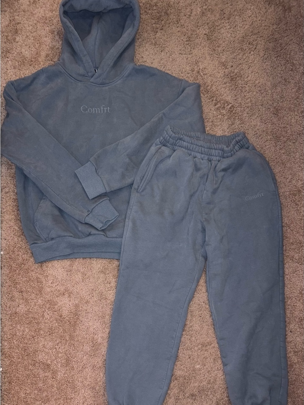 Comftr Women's Slate Blue Pullover Hoodie & Sweatpants Set